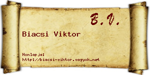 Biacsi Viktor névjegykártya